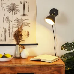 hofstein Applique murale Nabounay Laiton, Noir, 1 lumière