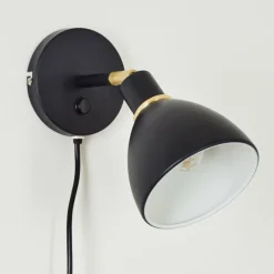 hofstein Applique murale Nabounay Laiton, Noir, 1 lumière