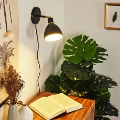 hofstein Applique murale Nabounay Laiton, Noir, 1 lumière