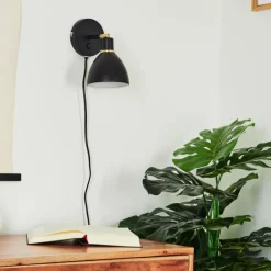 hofstein Applique murale Nabounay Laiton, Noir, 1 lumière