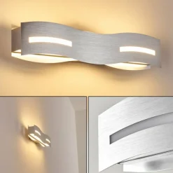 hofstein Applique murale Nagold LED Chrome, Nickel mat, 1 lumière