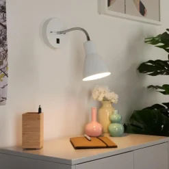 hofstein Applique murale Naouli Chrome, Noir, Blanc, 1 lumière