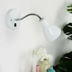 hofstein Applique murale Naouli Chrome, Noir, Blanc, 1 lumière