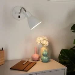 hofstein Applique murale Naouli Chrome, Noir, Blanc, 1 lumière