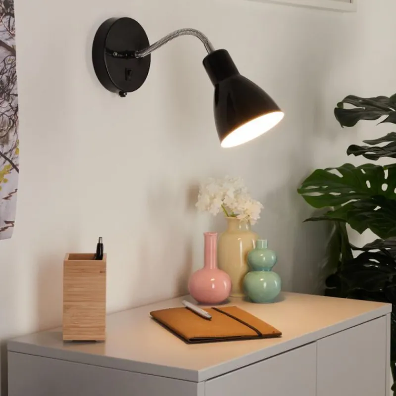 hofstein Applique murale Naouli Chrome, Noir, 1 lumière