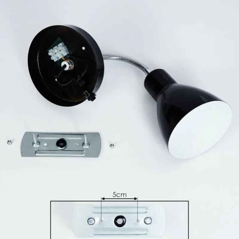 hofstein Applique murale Naouli Chrome, Noir, 1 lumière