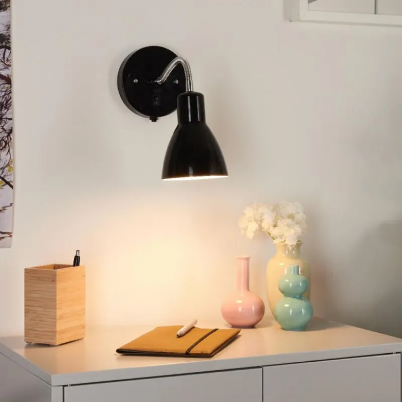 hofstein Applique murale Naouli Chrome, Noir, 1 lumière