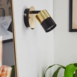 hofstein Applique murale Neftenbach Laiton, Noir, 1 lumière