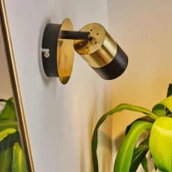 hofstein Applique murale Neftenbach Laiton, Noir, 1 lumière