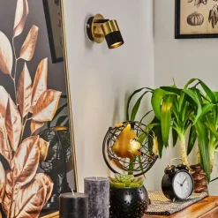 hofstein Applique murale Neftenbach Laiton, Noir, 1 lumière