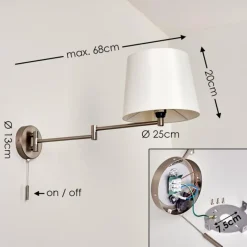 Lampes En Tissu-hofstein Applique murale Neuville Nickel mat, 1 lumière