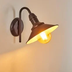 Luminaires Rustiques-hofstein Applique murale Nibyn Beige, Brun foncé, 1 lumière