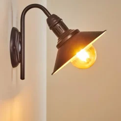 Luminaires Rustiques-hofstein Applique murale Nibyn Beige, Brun foncé, 1 lumière