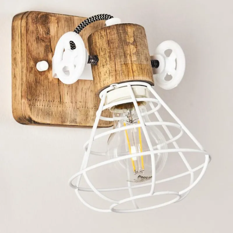 Lampes Industrielles-hofstein Applique murale Nifun Brun, Blanc, 1 lumière