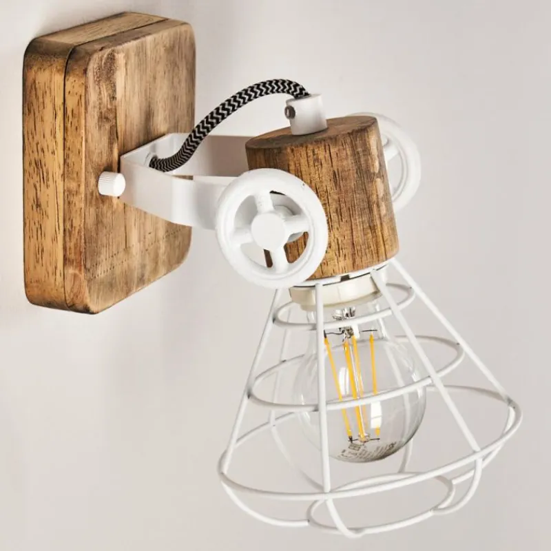 Lampes Industrielles-hofstein Applique murale Nifun Brun, Blanc, 1 lumière