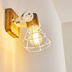 Lampes Industrielles-hofstein Applique murale Nifun Brun, Blanc, 1 lumière