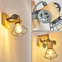 Luminaires Rustiques-hofstein Applique murale Nifun Brun, Gris, 1 lumière