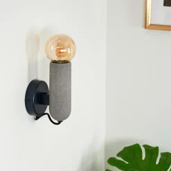 Lampes Vintages & Rétros-hofstein Applique murale Nonume Gris, Noir, 1 lumière