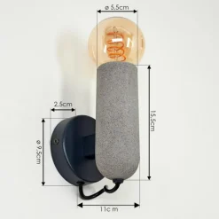 Lampes Vintages & Rétros-hofstein Applique murale Nonume Gris, Noir, 1 lumière