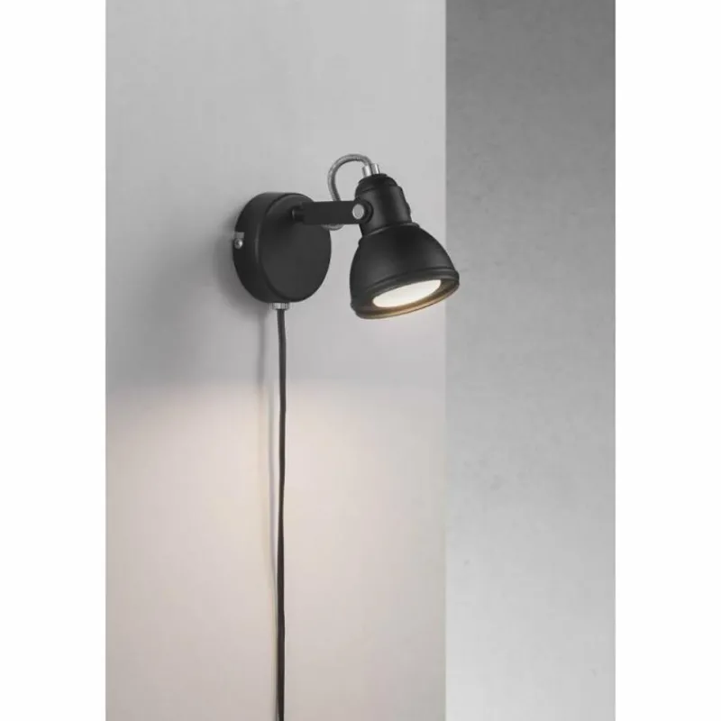 Luminaires Scandinaves-Luminaires Nordlux Applique murale Nordlux ASLAK Noir, 1 lumière