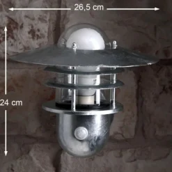 Luminaires Nordlux Applique murale Nordlux AGGER SENSOR Zingué, 1 lumière, Détecteur de mouvement