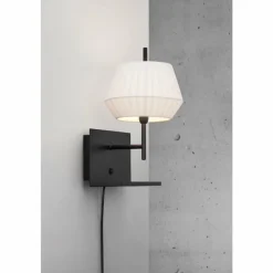 Lampes En Tissu-Luminaires Nordlux Applique murale Nordlux DICTE Noir, 1 lumière