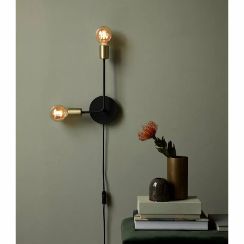 Lampes Vintages & Rétros-Luminaires Nordlux Applique murale Nordlux JOSEFINE Noir, 2 lumières