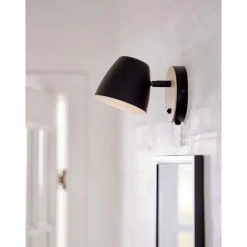 Lampes En Bois-Luminaires Nordlux Applique murale Nordlux THEO Bois clair, Noir, 1 lumière