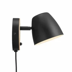 Lampes En Bois-Luminaires Nordlux Applique murale Nordlux THEO Bois clair, Noir, 1 lumière