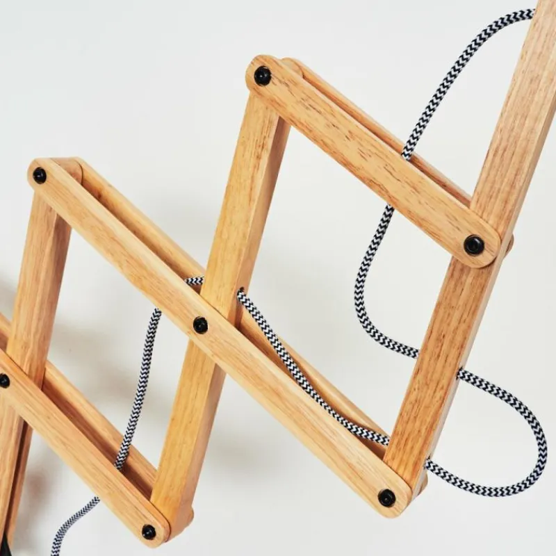 Lampes Industrielles-hofstein Applique murale Norfolk Bois clair, Noir, 1 lumière