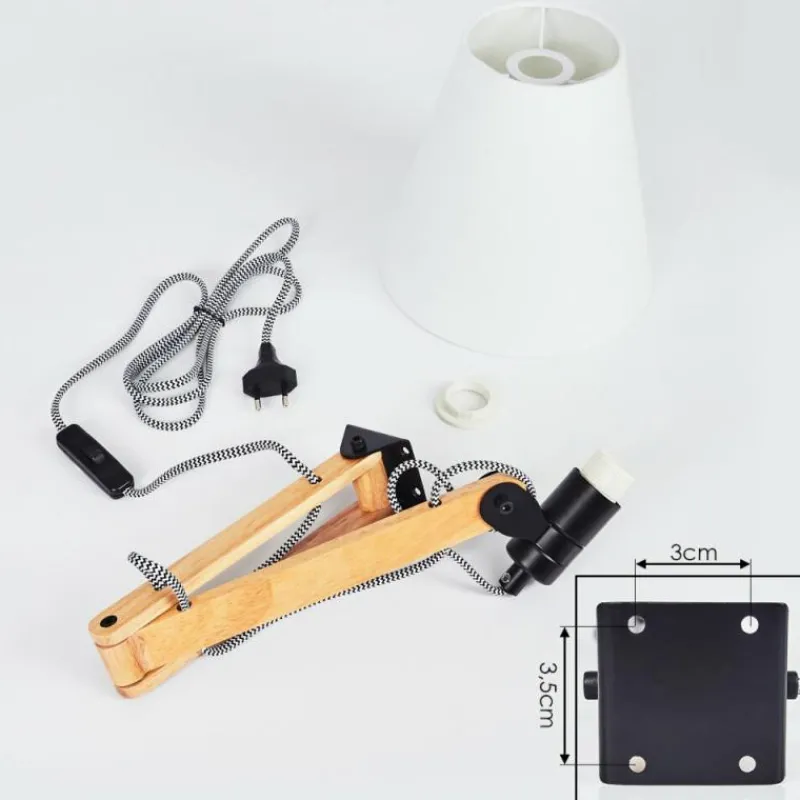 hofstein Applique murale Norfolk Bois clair, Noir, 1 lumière