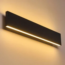 hofstein Applique murale Obion LED Noir, 2 lumières