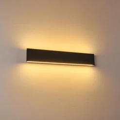 hofstein Applique murale Obion LED Noir, 2 lumières