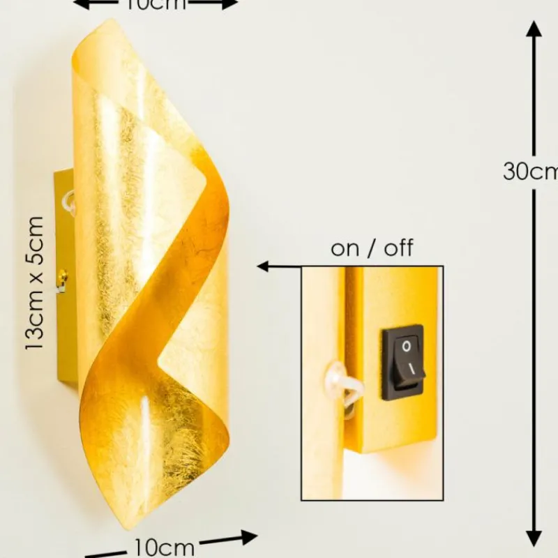 Lampes Dorées-hofstein Applique murale Ogarrio LED Or, 2 lumières