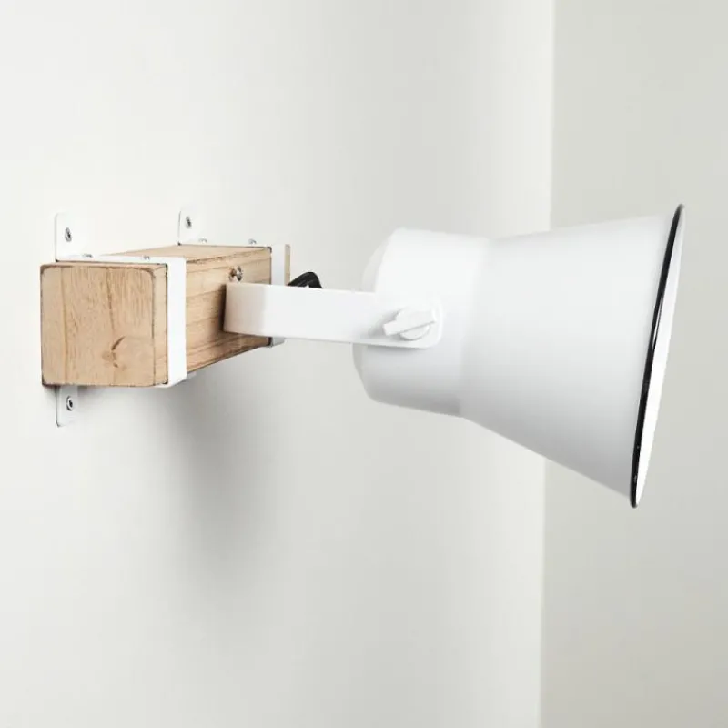 Luminaires Rustiques-hofstein Applique murale Oksbol Bois foncé, Blanc, 1 lumière