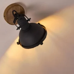 Lampes En Bois-hofstein Applique murale Onsala Brun, Noir, 1 lumière