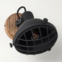 Lampes En Bois-hofstein Applique murale Onsala Brun, Noir, 1 lumière