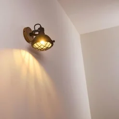Lampes En Bois-hofstein Applique murale Onsala Brun, Noir, 1 lumière