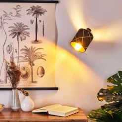 Lampes En Tissu-hofstein Applique murale Opatija Noir, 1 lumière