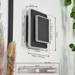 hofstein Applique murale Orchaise LED Noir, Blanc, 1 lumière