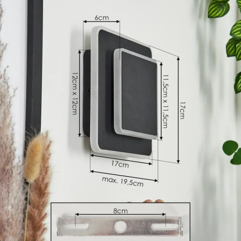 hofstein Applique murale Orchaise LED Noir, Blanc, 1 lumière