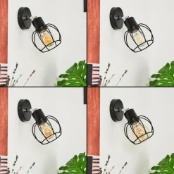 hofstein Applique murale Orkanger Chrome, Noir, 1 lumière* Appliques