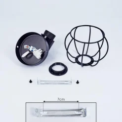 hofstein Applique murale Orkanger Chrome, Noir, 1 lumière* Appliques