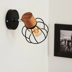 Lampes Vintages & Rétros-hofstein Applique murale Orkanger Chrome, Écru, Noir, 1 lumière