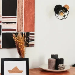 Lampes Vintages & Rétros-hofstein Applique murale Orkanger Chrome, Écru, Noir, 1 lumière