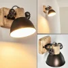 Luminaires Rustiques-hofstein Applique murale Orny Anthracite, Bois clair, 1 lumière