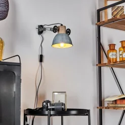 Lampes Vintages & Rétros-hofstein Applique murale Orny Bois clair, Argenté, 1 lumière