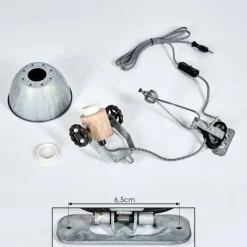 Lampes Vintages & Rétros-hofstein Applique murale Orny Bois clair, Argenté, 1 lumière