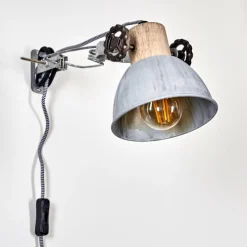 Lampes Vintages & Rétros-hofstein Applique murale Orny Bois clair, Argenté, 1 lumière
