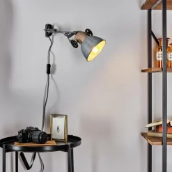 Lampes Vintages & Rétros-hofstein Applique murale Orny Bois clair, Argenté, 1 lumière